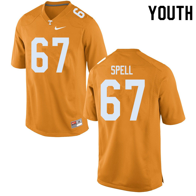 Youth #67 Airin Spell Tennessee Volunteers College Football Jerseys Sale-Orange